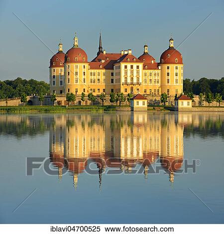 Moritzburg Castle, Augustus the Strong's hunting lodge, water reflection in the lake, dawn, Saxony, Germany, Europe View Large Photo Image Stock Photography - Moritzburg Castle, Augustus the Strong's hunting lodge, water reflection in the lake, dawn, Saxony, Germany, Europe. Fotosearch