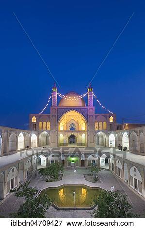 Mosque Masjed-e Agha Bozorg at dusk, Kashan, Iran, Asia View Large Photo Image Stock Photo - Mosque Masjed-e Agha Bozorg at dusk, Kashan, Iran, Asia. Fotosearch