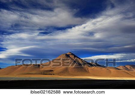 Stock Photo - Mountain massif in the evening light, Uyuni, Bolivia, South America. Fotosearch