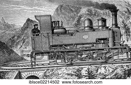 Mountain railway based on the Fell mountain railway system, historical wood engraving, circa 1888 View Large Photo Image Stock Image - Mountain railway based on the Fell mountain railway system, historical wood engraving, circa 1888. Fotosearch