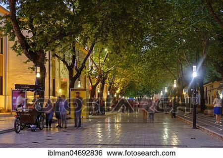 Stock Photograph - Murat Toptani, pedestrian area, Tirana, Tiranë, Albania, Europe. Fotosearch