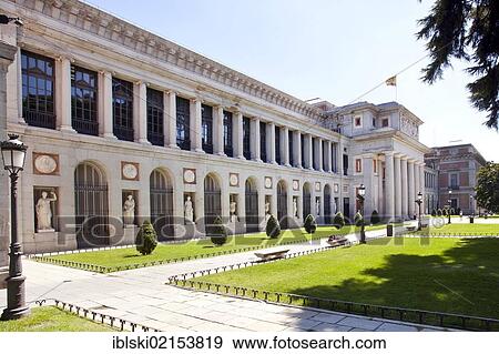 Stock Photo - Museo Nacional del Prado museum, Puerta de Velazquez entrance portal, Madrid, Spain, Europe. Fotosearch