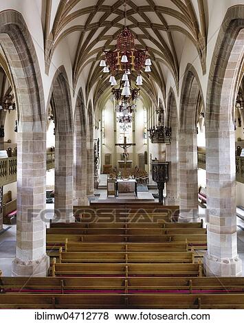 Nave and Choir, Altar, protestant municipal church Balingen, Baden-Württemberg, Germany, Europe View Large Photo Image Stock Photo - Nave and Choir, Altar, protestant municipal church Balingen, Baden-Württemberg, Germany, Europe. Fotosearch