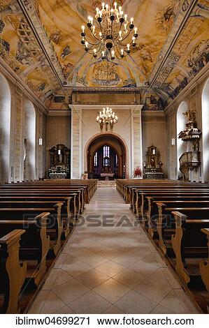 Nave with choir, chancel, ceiling painting by Emil Wachter, St. Martin's Church, oldest building in the city of Ettlingen, Baden-Württemberg, Germany, Europe View Large Photo Image Stock Image - Nave with choir, chancel, ceiling painting by Emil Wachter, St. Martin's Church, oldest building in the city of Ettlingen, Baden-Württemberg, Germany, Europe. Fotosearch