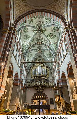 Nave with organ, Simultankirche Sankt Nikolaus, former Benedictine abbey Brauweiler, Pulheim, Rhineland, North Rhine-Westphalia, Germany, Europe View Large Photo Image Stock Photograph - Nave with organ, Simultankirche Sankt Nikolaus, former Benedictine abbey Brauweiler, Pulheim, Rhineland, North Rhine-Westphalia, Germany, Europe. Fotosearch
