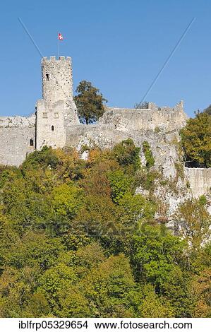 Picture - Neu-Falkenstein Ruin, Thal Regional nature park Park, Solothurn, Switzerland, Europe. Fotosearch