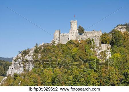 Stock Image - Neu-Falkenstein Ruin, Thal Regional nature park Park, Solothurn, Switzerland, Europe. Fotosearch