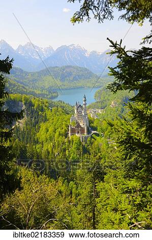 Neuschwanstein Castle, near Fuessen, Ostallgaeu district, Allgaeu, Bavaria, Germany, Europe View Large Photo Image Stock Photo - Neuschwanstein Castle, near Fuessen, Ostallgaeu district, Allgaeu, Bavaria, Germany, Europe. Fotosearch