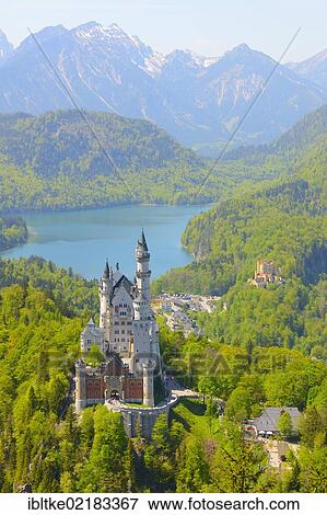 Neuschwanstein Castle, near Fuessen, Ostallgaeu district, Allgaeu, Bavaria, Germany, Europe View Large Photo Image Stock Photo - Neuschwanstein Castle, near Fuessen, Ostallgaeu district, Allgaeu, Bavaria, Germany, Europe. Fotosearch