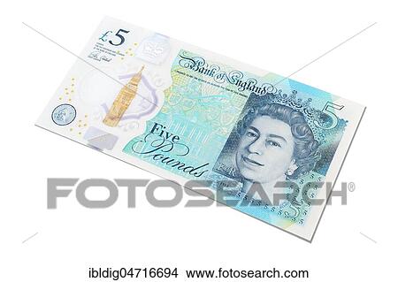 New five pound note, Queen Elizabeth portrait, United Kingdom, cut out, Europe View Large Photo Image Picture - New five pound note, Queen Elizabeth portrait, United Kingdom, cut out, Europe. Fotosearch