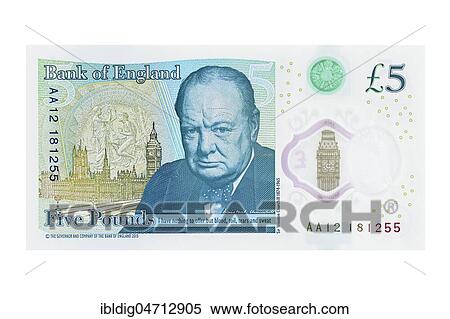 New five pound note, Winston Churchill portrait, United Kingdom, cut out, Europe View Large Photo Image Stock Photography - New five pound note, Winston Churchill portrait, United Kingdom, cut out, Europe. Fotosearch