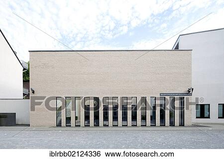 Stock Photograph - New Synagogue and community centre, Gelsenkirchen, Ruhr Area, North Rhine-Westphalia, Germany, Europe, PublicGround, Europe. Fotosearch