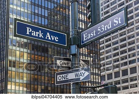 New York City Street Name Signs, Manhattan, USA, North America View Large Photo Image Stock Photography - New York City Street Name Signs, Manhattan, USA, North America. Fotosearch