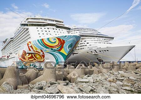 Norwegian Getaway and MSC Fantasia cruise ships moored in the port of Tallinn, Estonia, Europe View Large Photo Image Stock Photograph - Norwegian Getaway and MSC Fantasia cruise ships moored in the port of Tallinn, Estonia, Europe. Fotosearch