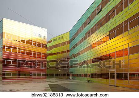 Office complex with an iridescent surface coating in Almere, Netherlands, for editorial use only View Large Photo Image Stock Image - Office complex with an iridescent surface coating in Almere, Netherlands, for editorial use only. Fotosearch