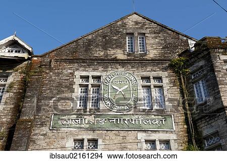 Old British colonial building, sign "Darjeeling Municipality", Himalayan foothills, West Bengal, India, South Asia, Asia View Large Photo Image Picture - Old British colonial building, sign "Darjeeling Municipality", Himalayan foothills, West Bengal, India, South Asia, Asia. Fotosearch