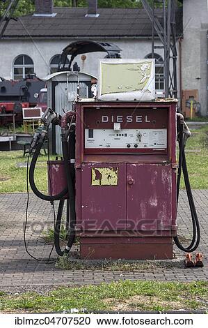 Old diesel filling station on the premises of the Bavarian Railway Museum Nördlingen, Nördlingen, Bavaria, Germany, Europe View Large Photo Image Stock Image - Old diesel filling station on the premises of the Bavarian Railway Museum Nördlingen, Nördlingen, Bavaria, Germany, Europe. Fotosearch