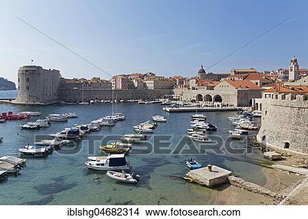 Old harbour, Old town, Dubrovnik, Croatia, Europe View Large Photo Image Picture - Old harbour, Old town, Dubrovnik, Croatia, Europe. Fotosearch