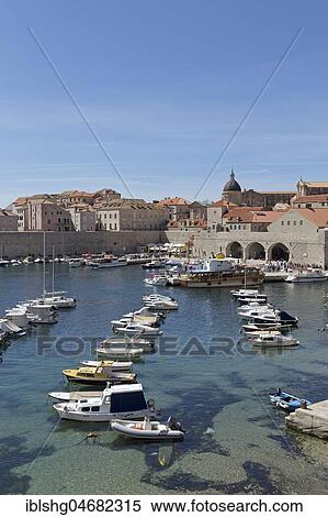 Stock Photography - Old harbour, Old town, Dubrovnik, Croatia, Europe. Fotosearch