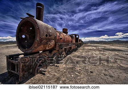 Old locomotive, Uyuni, Bolivia, South America View Large Photo Image Stock Photo - Old locomotive, Uyuni, Bolivia, South America. Fotosearch