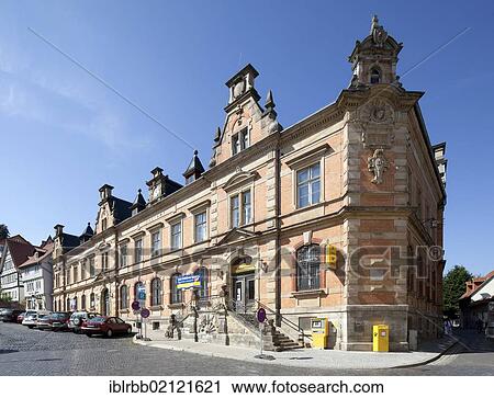 Stock Image - Old post office, Eisenach, Thuringia, Germany, Europe, PublicGround, Europe. Fotosearch