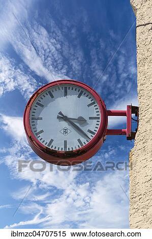 Old station clock on the premises of the Bavarian Railway Museum Nördlingen, Nördlingen, Bavaria, Germany, Europe View Large Photo Image Stock Photography - Old station clock on the premises of the Bavarian Railway Museum Nördlingen, Nördlingen, Bavaria, Germany, Europe. Fotosearch