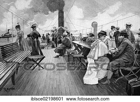 On the deck of a steamboat, Lake Constance, historic wood engraving, about 1897 View Large Photo Image Stock Image - On the deck of a steamboat, Lake Constance, historic wood engraving, about 1897. Fotosearch