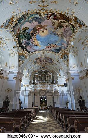 Organ gallery and ceiling frescoes, Schäftlarn Monastery, Upper Bavaria, Bavaria, Germany, Europe View Large Photo Image Picture - Organ gallery and ceiling frescoes, Schäftlarn Monastery, Upper Bavaria, Bavaria, Germany, Europe. Fotosearch