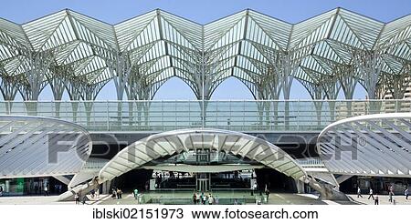 Oriente Station, Garo do Oriente, designed by Spanish architect Santiago Calatrava, on the grounds of the Parque das Nacoes, site of World Expo 98 in Lisbon, Portugal, Europe View Large Photo Image Stock Image - Oriente Station, Garo do Oriente, designed by Spanish architect Santiago Calatrava, on the grounds of the Parque das Nacoes, site of World Expo 98 in Lisbon, Portugal, Europe. Fotosearch