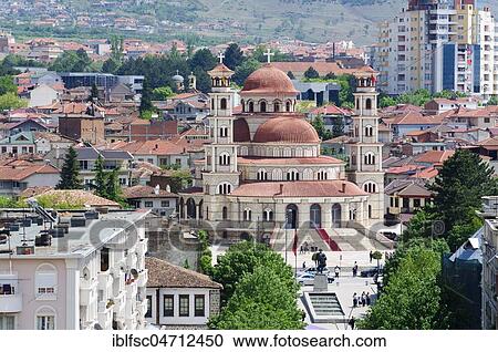 Orthodox Cathedral of the Resurrection, View from Red Tower, City Centre, Korca, Albania, Europe View Large Photo Image Stock Image - Orthodox Cathedral of the Resurrection, View from Red Tower, City Centre, Korca, Albania, Europe. Fotosearch