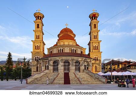 Stock Photo - Orthodox Resurrection Cathedral, Korca, Korça, Albania, Europe. Fotosearch