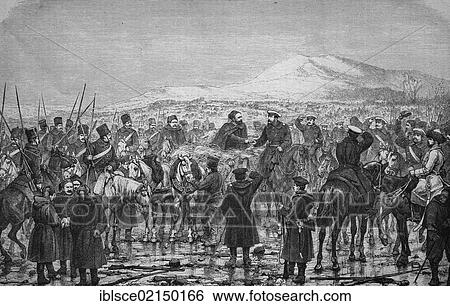 Osman Pasha's meeting with the Grand Duke after the surrender of Plevna, Bulgaria, historical woodcut, circa 1870, Europe View Large Photo Image Stock Photograph - Osman Pasha's meeting with the Grand Duke after the surrender of Plevna, Bulgaria, historical woodcut, circa 1870, Europe. Fotosearch