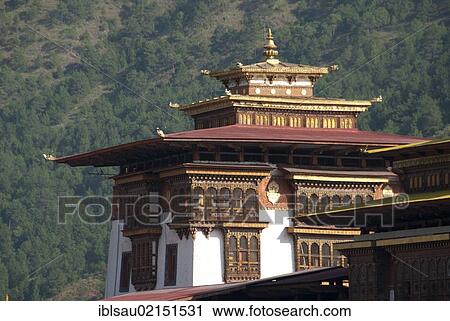 Pagoda Tower, Tibetan Buddhism, monastery fortress, Dzong, Punakha, Himalayas, Kingdom of Bhutan, South Asia, Asia View Large Photo Image Stock Image - Pagoda Tower, Tibetan Buddhism, monastery fortress, Dzong, Punakha, Himalayas, Kingdom of Bhutan, South Asia, Asia. Fotosearch