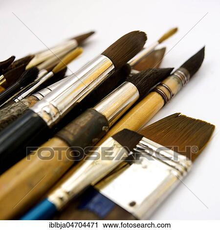 Stock Image - Paintbrushes, studio shot, still. Fotosearch