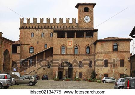 Stock Photography - Palazzo del Podesta in Castell Arquato, Emilia Romagna, Italy, Europe. Fotosearch