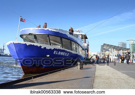 Passenger ferry Elbmeile, Hamburg, Germany, Europe View Large Photo Image Stock Photo - Passenger ferry Elbmeile, Hamburg, Germany, Europe. Fotosearch