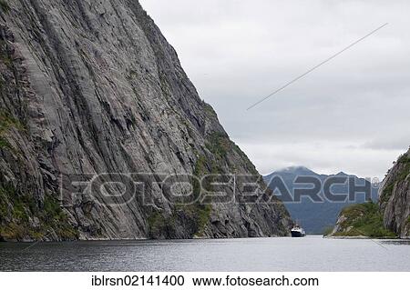 Stock Image - Passenger ship, MS Nordstjernen, from the Hurtigruten shipping company, Trollfjord, Lofoten, Norway, Europe. Fotosearch