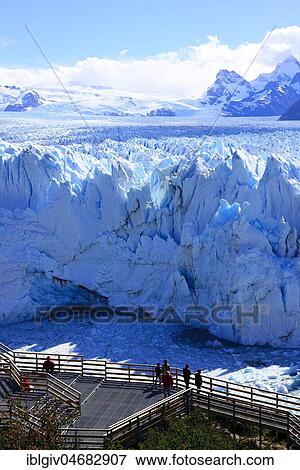 Stock Photo - Perito Moreno Glacier Viewing Platform, Parque Nacional Los Glaciares, El Calafate, Santa Cruz Province, Argentina, South America. Fotosearch