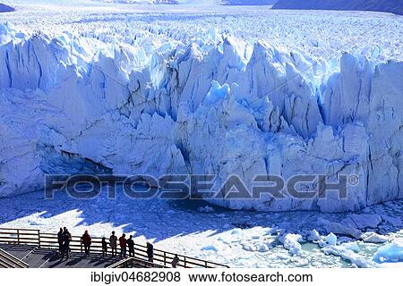 Stock Photo - Perito Moreno Glacier Viewing Platform, Parque Nacional Los Glaciares, El Calafate, Santa Cruz Province, Argentina, South America. Fotosearch
