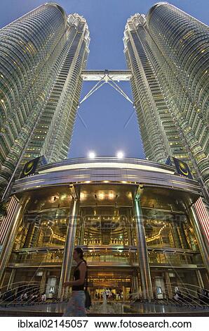 Stock Photo - Petronas Towers at dusk, Kuala Lumpur, Malaysia, Southeast Asia, Asia. Fotosearch
