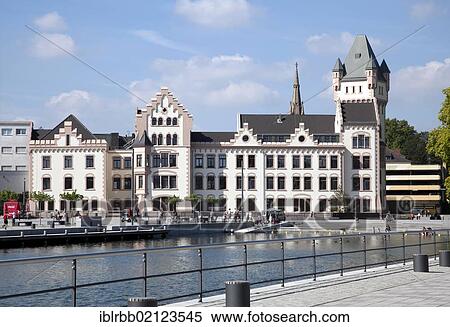 Stock Photography - Phoenix Lake, former Huettenwerk Phoenix-Ost steelworks, Hoerder Burg Castle, urban redevelopment site, Zukunftsstandort Phoenix, Dortmund, Hoerde, Ruhr Area, North Rhine-Westphalia, Germany, Europe, PublicGround, Europe. Fotosearch