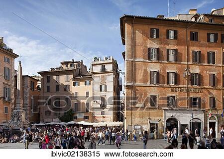 Piazza della Rotonda in front of the Pantheon, Rome, Italy, Europe View Large Photo Image Stock Photography - Piazza della Rotonda in front of the Pantheon, Rome, Italy, Europe. Fotosearch