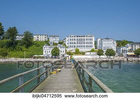 Pier with historical villas and Hotel Fürstenhof, Sassnitz, Rügen, Mecklenburg-Western Pomerania, Germany, Europe View Large Photo Image Stock Photography - Pier with historical villas and Hotel Fürstenhof, Sassnitz, Rügen, Mecklenburg-Western Pomerania, Germany, Europe. Fotosearch