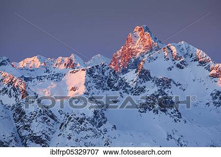 Stock Photo - Piz Ela, 3339 m, view from Piz Corvatsch, Graubuenden, Switzerland, Europe. Fotosearch