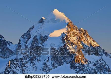 Stock Photography - Piz Roseg, 3937 m, view from Piz corvatsch, Graubuenden, Switzerland, Europe. Fotosearch