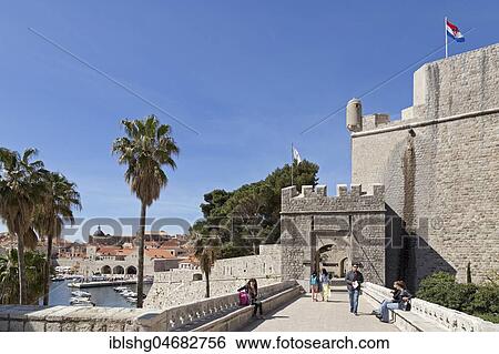 Ploce Gate, city wall, old town, Dubrovnik, Croatia, Europe View Large Photo Image Stock Photograph - Ploce Gate, city wall, old town, Dubrovnik, Croatia, Europe. Fotosearch