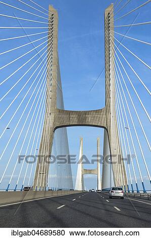Ponte Vasco da Gama bridge, longest bridge in Europe, Lisbon, Portugal, Europe View Large Photo Image Stock Image - Ponte Vasco da Gama bridge, longest bridge in Europe, Lisbon, Portugal, Europe. Fotosearch