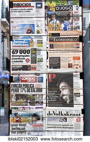 Portuguese and international newspapers at a newsstand in Lisbon, Portugal, Europe View Large Photo Image Stock Image - Portuguese and international newspapers at a newsstand in Lisbon, Portugal, Europe. Fotosearch
