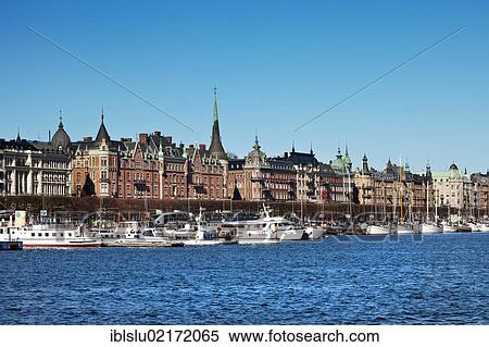 Stock Photography - Prestigious Strandvaegen street, Oestermalm, Stockholm, Sweden, Scandinavia, Europe. Fotosearch