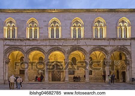 Princely Palace, also Rector's Palace, Dusk, Old Town, Dubrovnik, Croatia, Europe View Large Photo Image Stock Photography - Princely Palace, also Rector's Palace, Dusk, Old Town, Dubrovnik, Croatia, Europe. Fotosearch